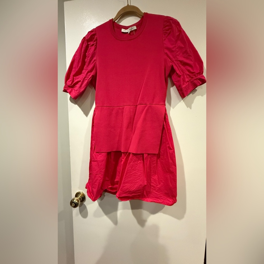 English Factory Pink Puff Sleeve Mini Dress